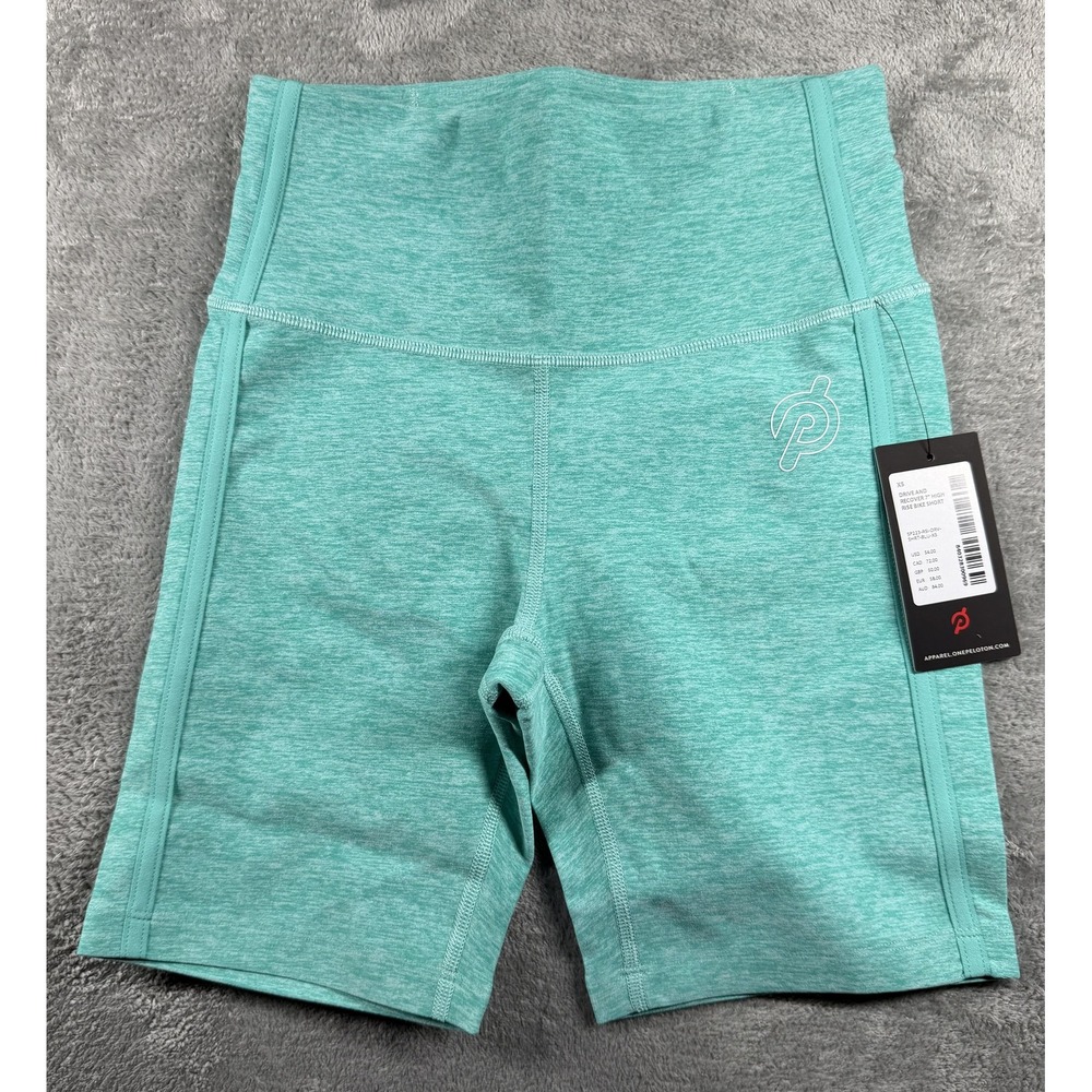 Peloton Drive and Recover Bike Shorts Womens XS Teal High Rise 7 Inch NWT